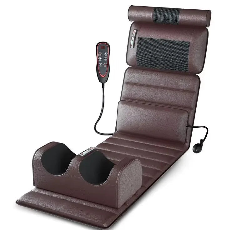 Electric Heated Full Body Massage Mat with Heat | Multi-Zone Kneading, Vibration & Air Compression (Hand Control)