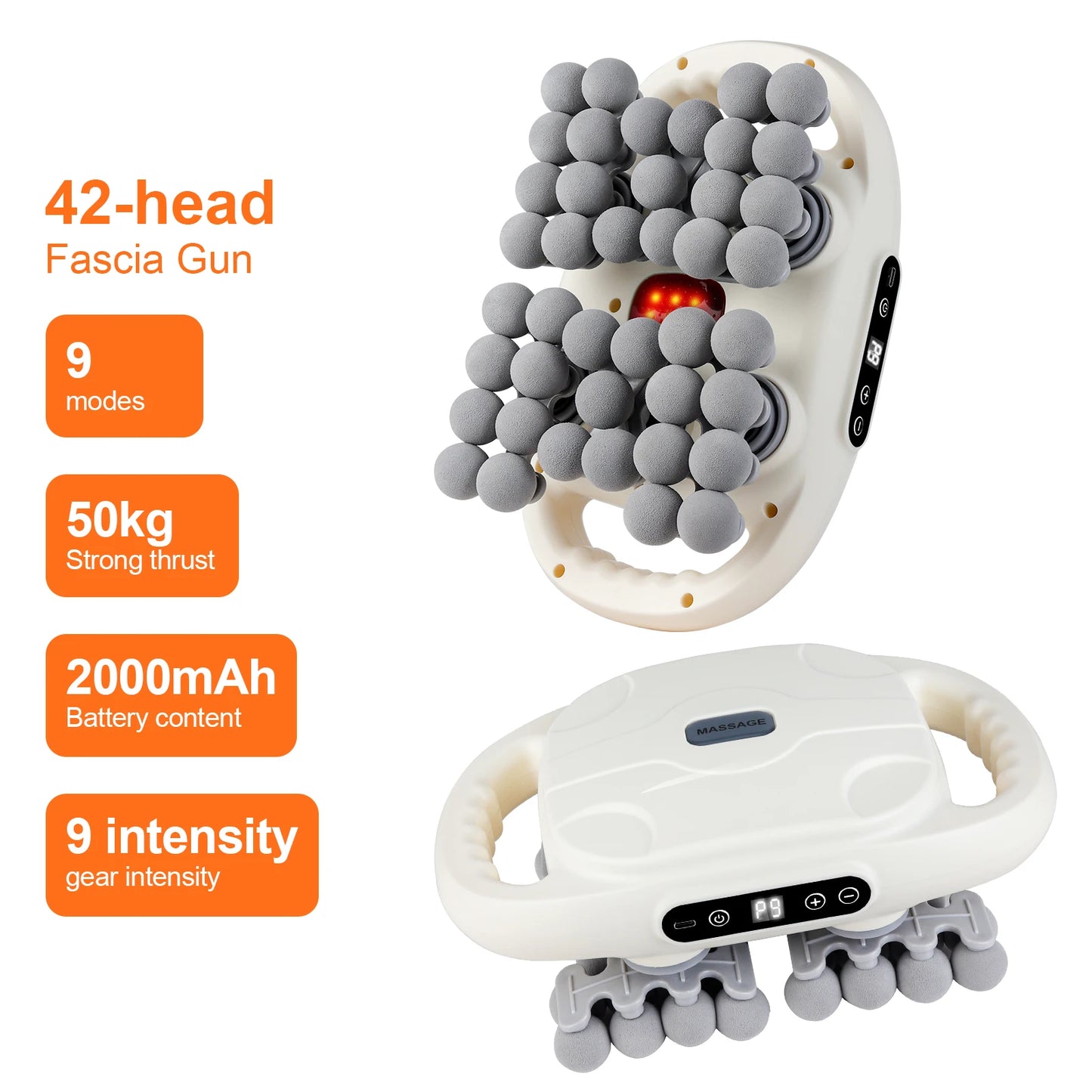 Professional 42-Head High-Frequency Percussion Massage Gun | Deep Tissue Vibration for Full Body & Muscle Relaxation | Pain Relief (Back, Neck, Shoulder)