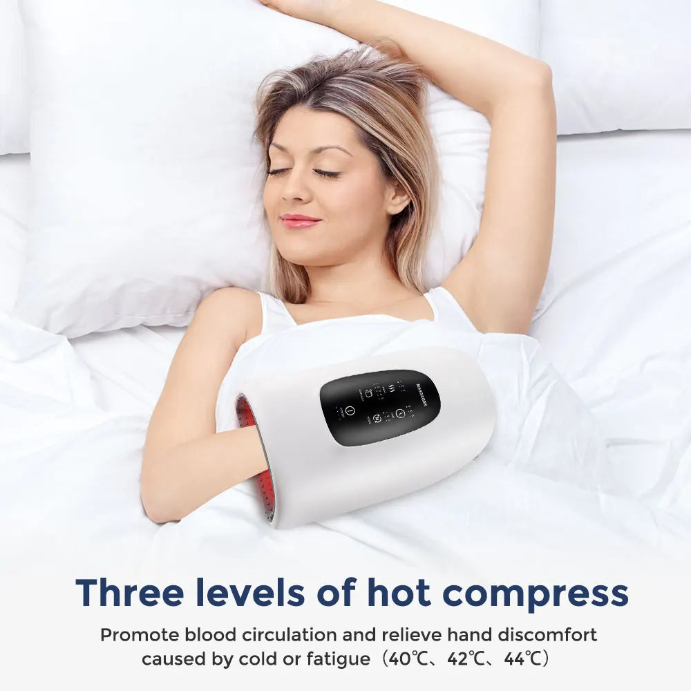 Smart Heated Wireless Electric Hand Massager | Air Compression & Hot Compress for Arthritis, Numbness & Muscle Relief