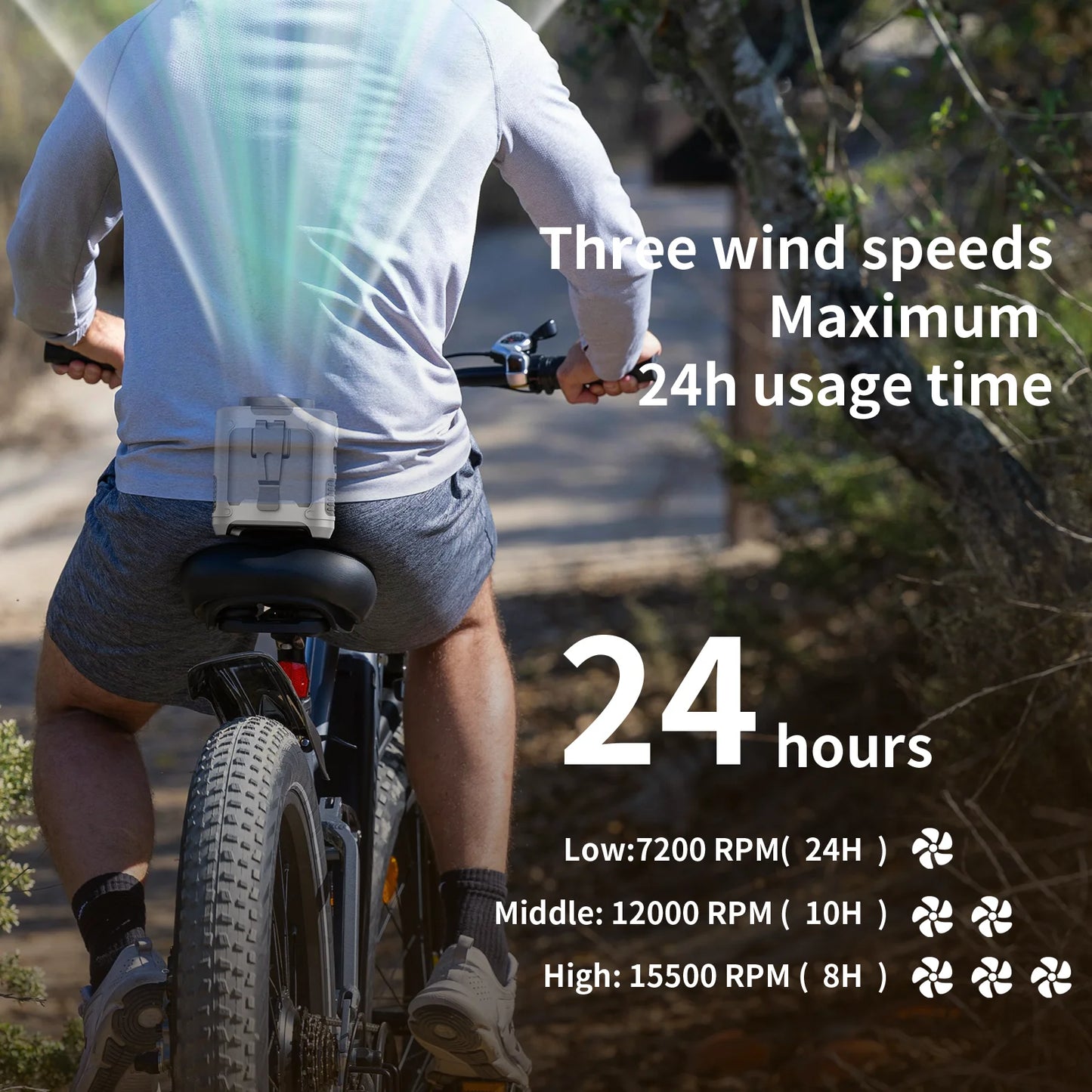 Multi-Functional 20000mAh  Portable Waist & Neck Fan with Power Bank & LED Light | High-Powered Outdoor Personal Cooler