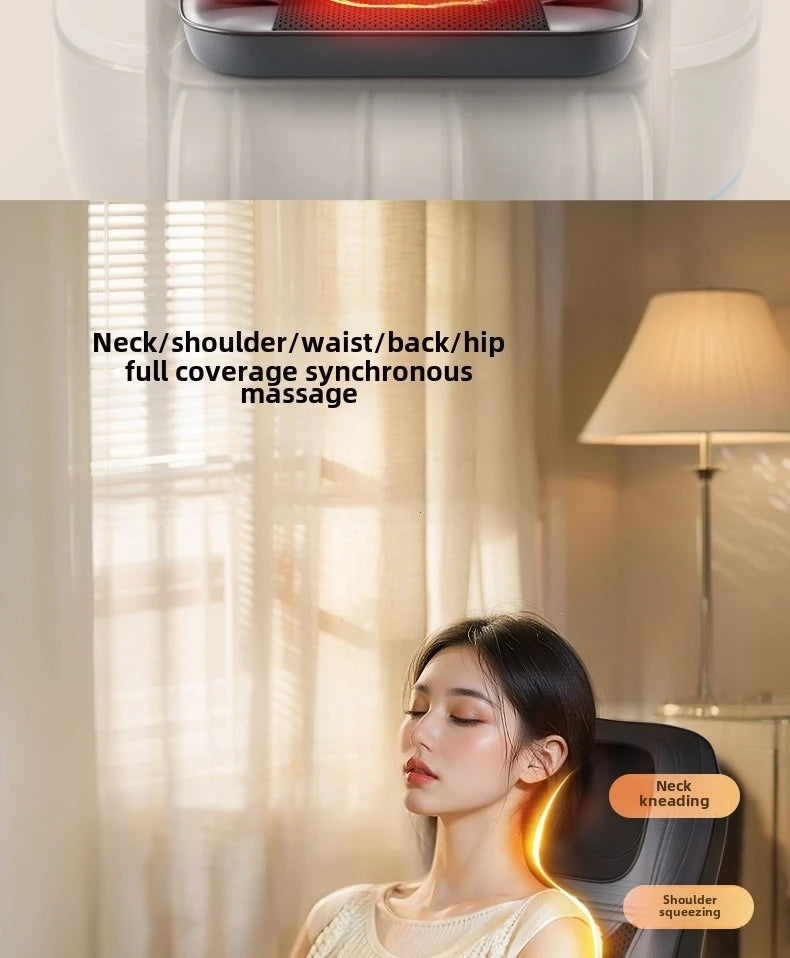 Electric Massage Chair Pad with Heat | Full Body Vibration & Kneading Therapy 
| Back Massager for Chair, Sofa, Home & Office