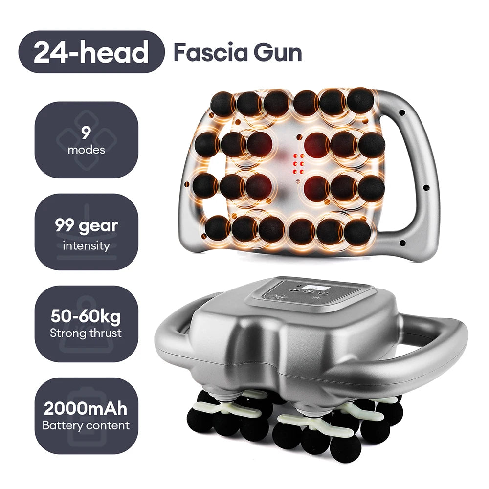 Professional 42-Head High-Frequency Percussion Massage Gun | Deep Tissue Vibration for Full Body & Muscle Relaxation | Pain Relief (Back, Neck, Shoulder)