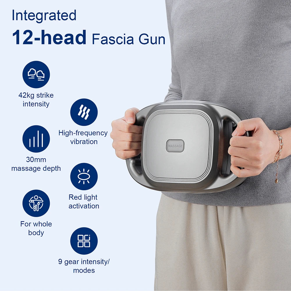 Professional 42-Head High-Frequency Percussion Massage Gun | Deep Tissue Vibration for Full Body & Muscle Relaxation | Pain Relief (Back, Neck, Shoulder)
