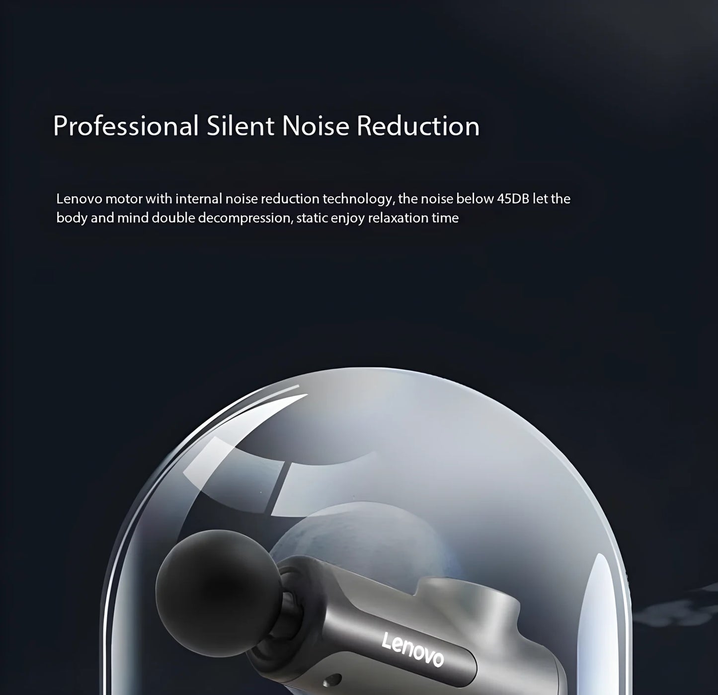 Lenovo Deep Tissue Smart Percussion Massage Gun | Muscle Soreness Relief & Fitness Recovery (LED Touch, 8 Heads)