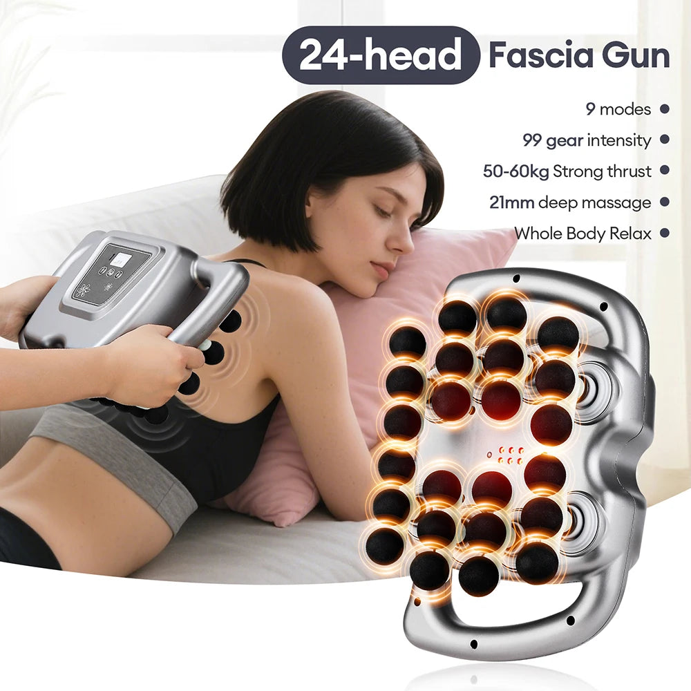 Professional 42-Head High-Frequency Percussion Massage Gun | Deep Tissue Vibration for Full Body & Muscle Relaxation | Pain Relief (Back, Neck, Shoulder)