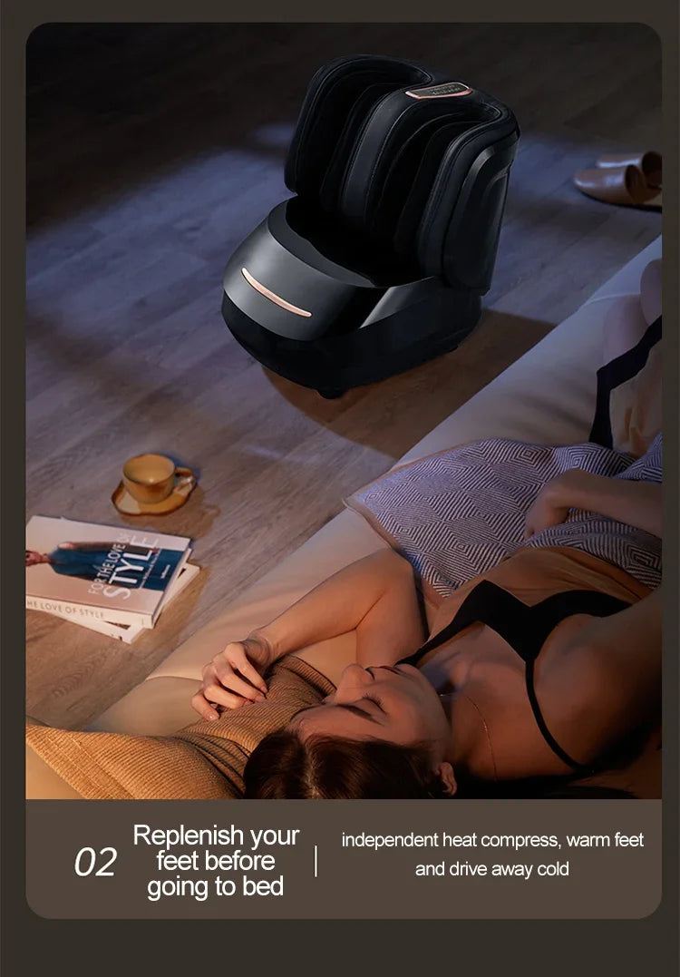 Premium Spa-Quality Electric Foot & Leg Massager with Air Compression, Heat & Vibration | Deep Kneading & Full Wrap Relief