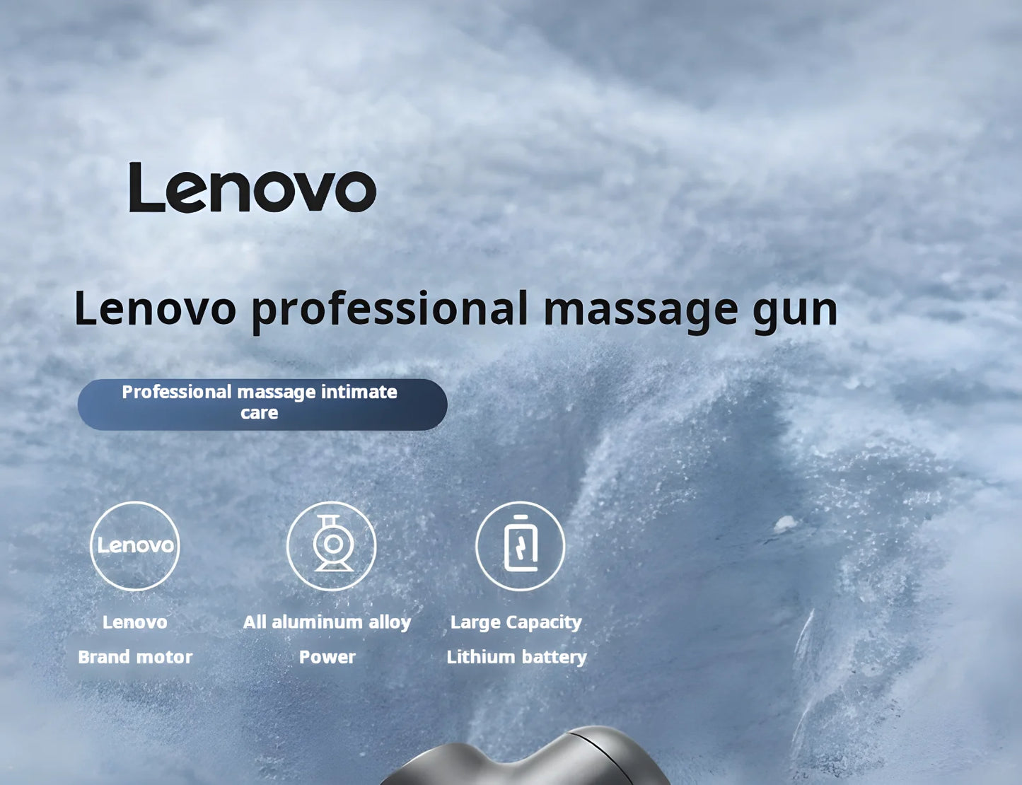 Lenovo Deep Tissue Smart Percussion Massage Gun | Muscle Soreness Relief & Fitness Recovery (LED Touch, 8 Heads)