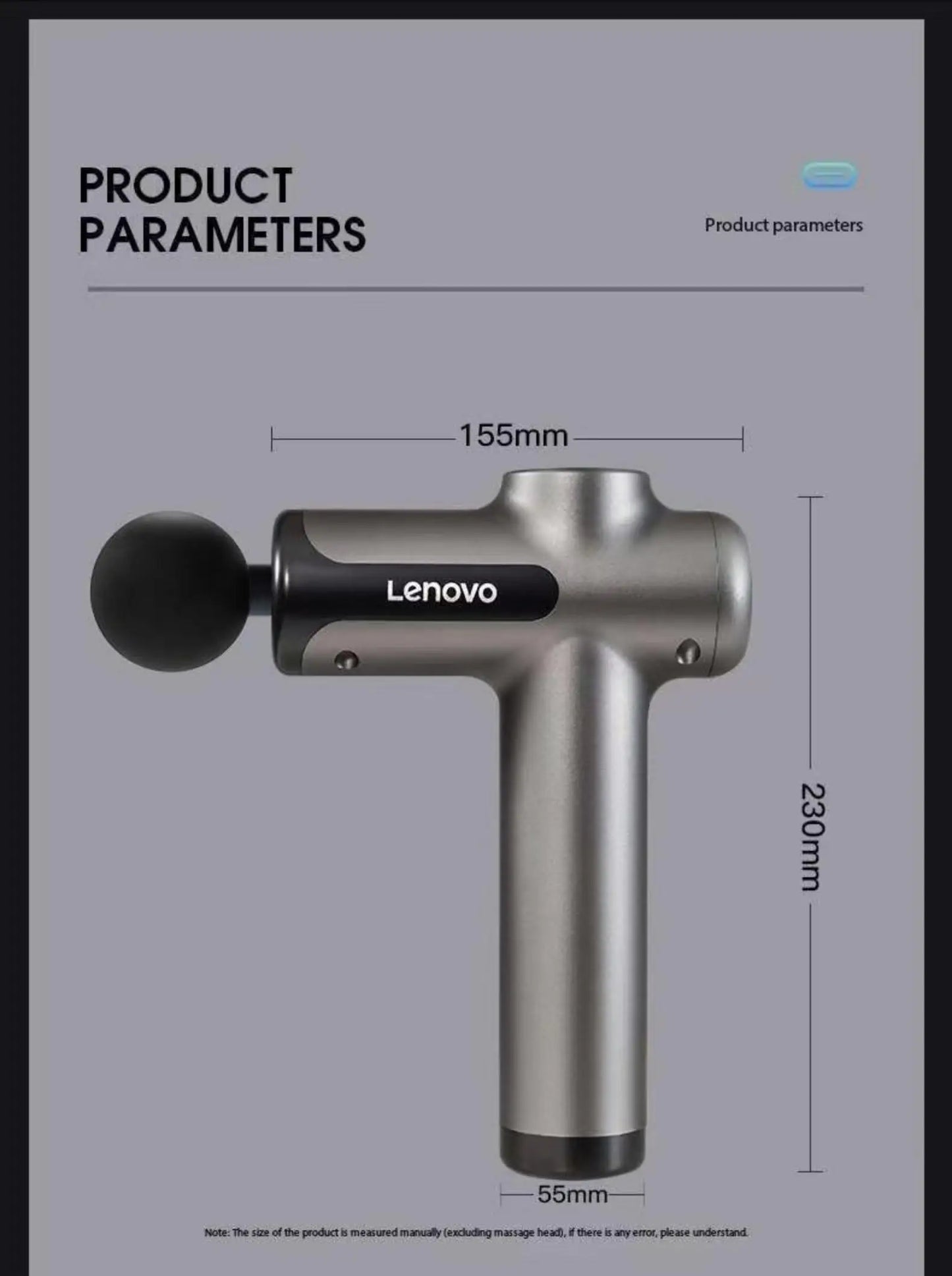 Lenovo Deep Tissue Smart Percussion Massage Gun | Muscle Soreness Relief & Fitness Recovery (LED Touch, 8 Heads)