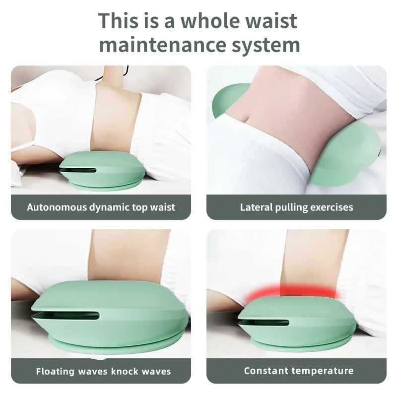 Premium Waist Massager with Heat & Dynamic Stretching | Low-Frequency Vibration & Multi-Axis Motion for Spinal Support | Airbag Traction for Core Relief