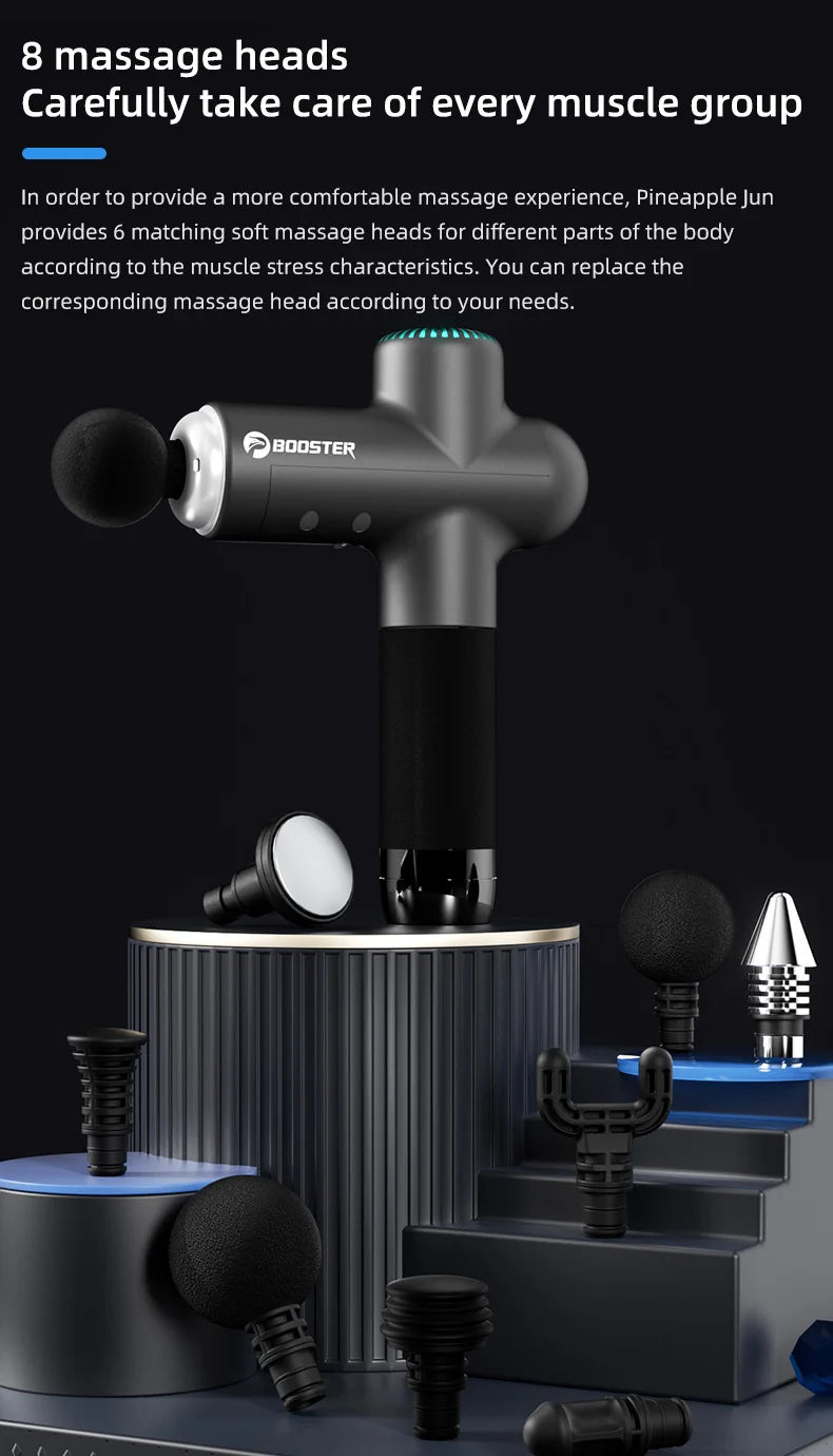 High-Performance Booster Percussion Massage Gun | Portable 7.4V Electric Fascia Gun for Deep Tissue Body, Fitness, Recovery, Muscle Relaxation