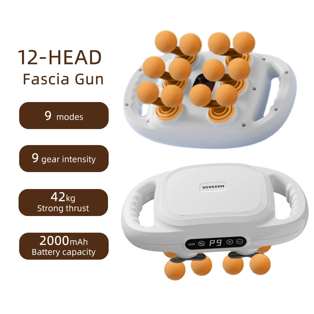 Professional 42-Head High-Frequency Percussion Massage Gun | Deep Tissue Vibration for Full Body & Muscle Relaxation | Pain Relief (Back, Neck, Shoulder)
