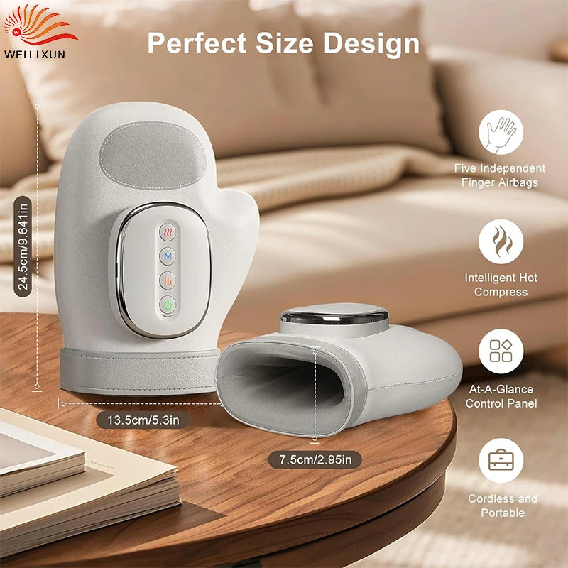 Professional Hand Massager with Heat Compression Therapy, Pain Relief Glove, Arthritis & Wrist Carpal Tunnel Neuropathy Circulat