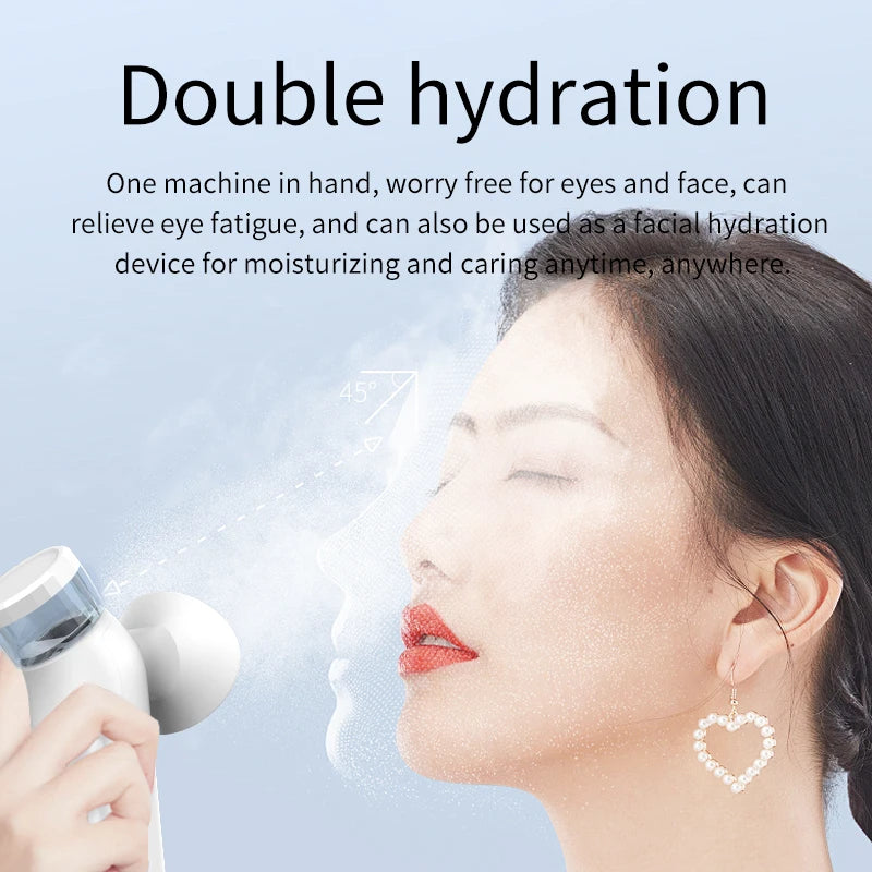 Electric Nano Steam Eye Massager | Hot Compress & Moisturising Spray for Eye Fatigue Relief