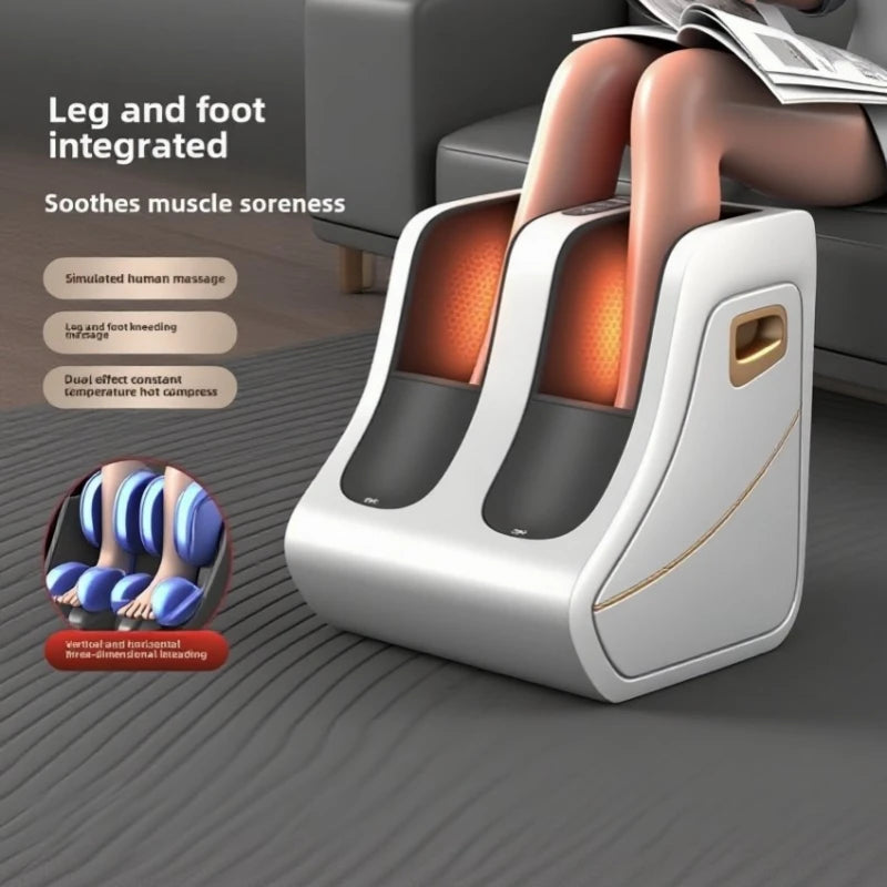 Premium Adjustable Heated Foot & Calf Massager | Shiatsu Deep Kneading, Compression & Vibration for Plantar & Circulation Relief