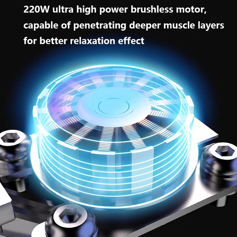 Professional High-Power 220W Deep Muscle Massage Gun | 30KG Strong Force, Brushless Motor for Training Gym, home Use & Recovery