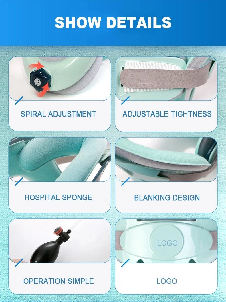 Inflatable Cervical Neck Traction Collar | Adjustable Air Sac Design for Spine Alignment & Home Use