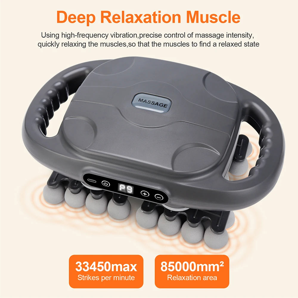 Professional 42-Head High-Frequency Percussion Massage Gun | Deep Tissue Vibration for Full Body & Muscle Relaxation | Pain Relief (Back, Neck, Shoulder)