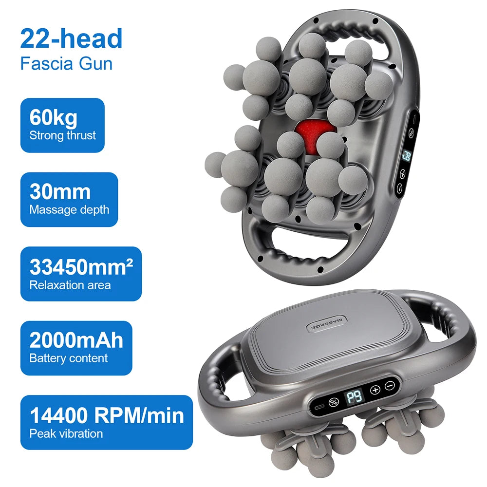 Professional 42-Head High-Frequency Percussion Massage Gun | Deep Tissue Vibration for Full Body & Muscle Relaxation | Pain Relief (Back, Neck, Shoulder)