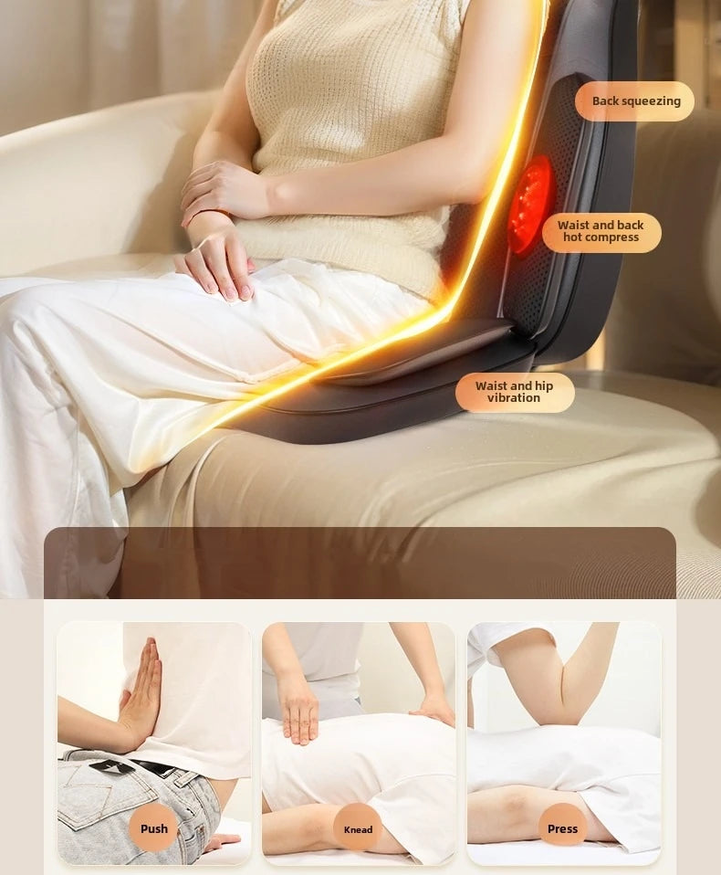 Electric Massage Chair Pad with Heat | Full Body Vibration & Kneading Therapy 
| Back Massager for Chair, Sofa, Home & Office