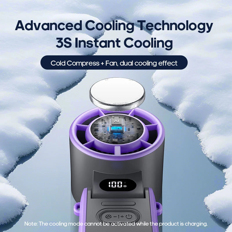 High-Speed 3600mAh Rechargeable Handheld Fan | 100-Level Precise Speed Control, Foldable Turbo Fan for Portable Outdoor Cooling