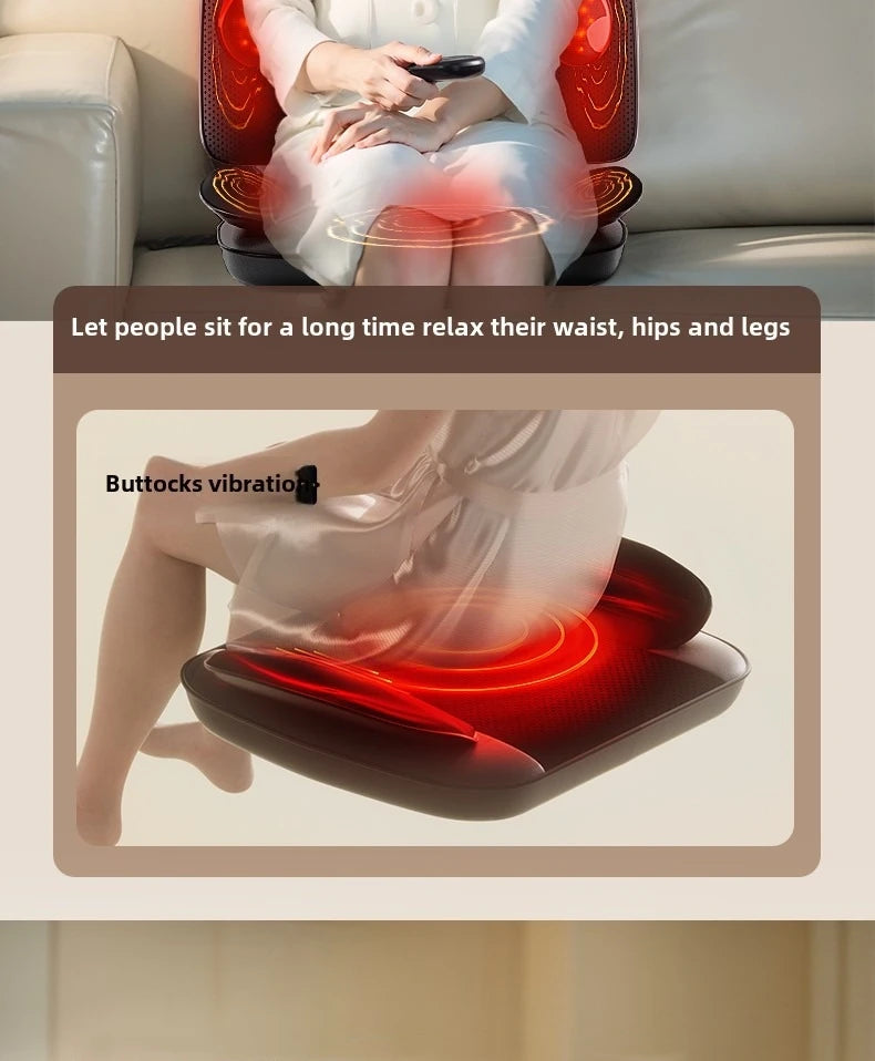 Electric Massage Chair Pad with Heat | Full Body Vibration & Kneading Therapy 
| Back Massager for Chair, Sofa, Home & Office