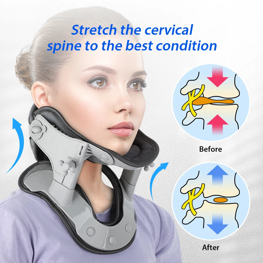 Smart Adjustable Heated Cervical Neck Traction Collar | Posture Correction & Spine Alignment for All Ages