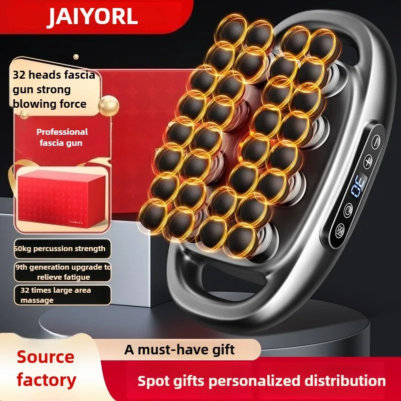 Professional High-Quality 32-Head Deep Tissue Massage Gun | Wireless High-Frequency Vibration with Red Light Therapy for Deep Muscle Relief | Red Light for Full Body Relaxation