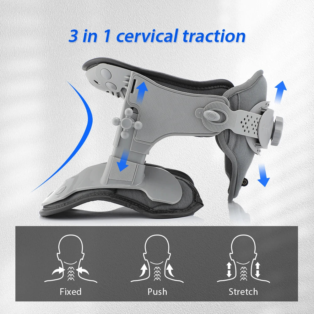 Smart Adjustable Heated Cervical Neck Traction Collar | Posture Correction & Spine Alignment for All Ages
