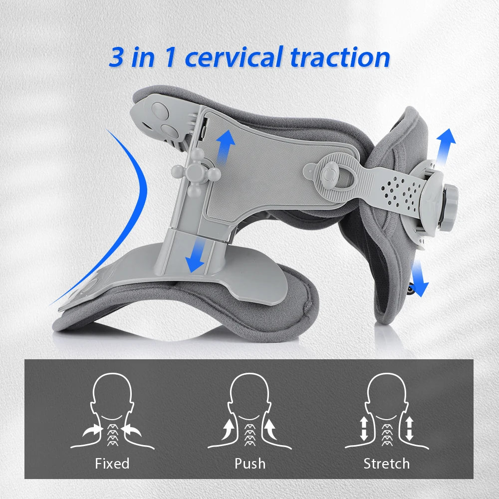 Smart Adjustable Heated Cervical Neck Traction Collar | Posture Correction & Spine Alignment for All Ages