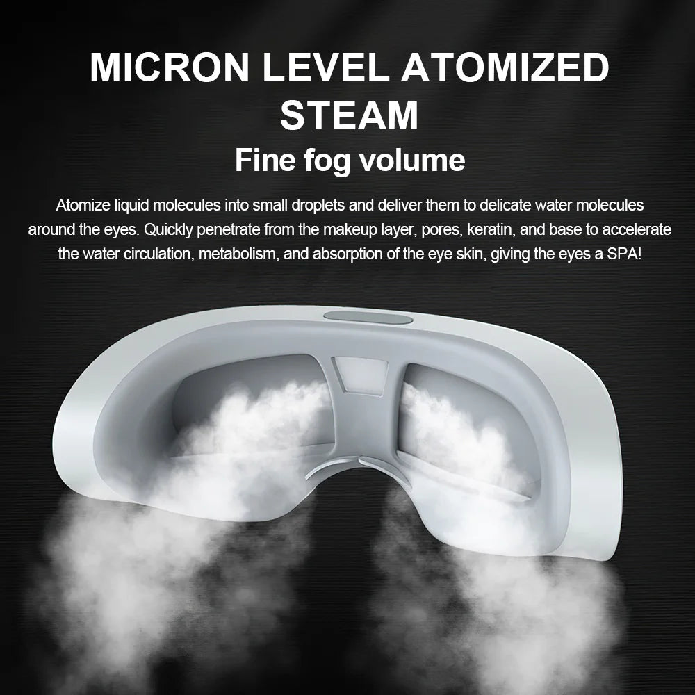 3D Electric Steam Eye Massager | Smart Heat Hot Compress & Nano Steam for Eye Care