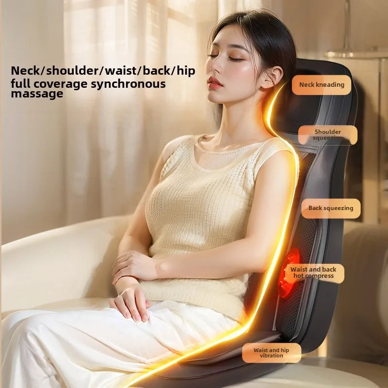 Electric Massage Chair Pad with Heat | Full Body Vibration & Kneading Therapy 
| Back Massager for Chair, Sofa, Home & Office