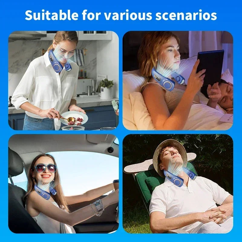 Stay Cool On-The-Go | Rechargeable Hands-Free Neck Fan | Portable USB-Powered Personal Cooling for Indoor & Outdoor Use