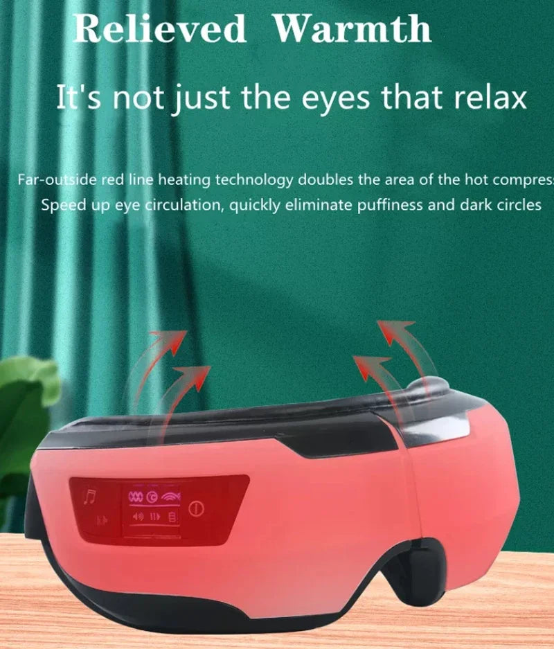 Premium 4D Electric Smart Eye Massager | Air Pressure, Vibration, Heat & Bluetooth Music for Tired Eyes & Dark Circles