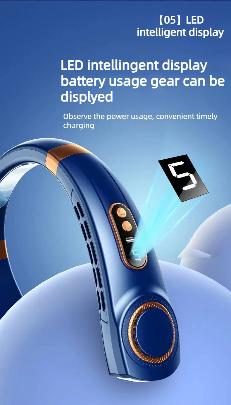 Stay Cool On-The-Go | Rechargeable Hands-Free Neck Fan | Portable USB-Powered Personal Cooling for Indoor & Outdoor Use
