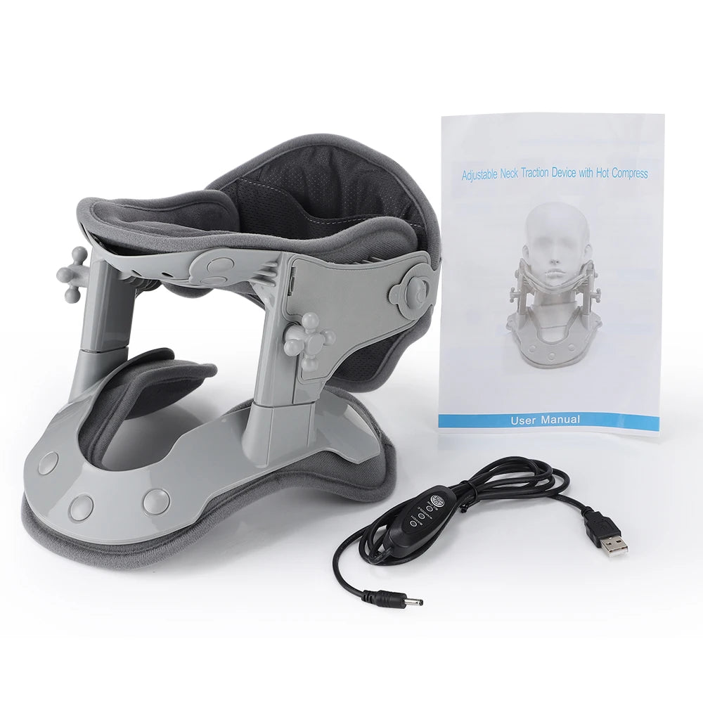 Smart Adjustable Heated Cervical Neck Traction Collar | Posture Correction & Spine Alignment for All Ages