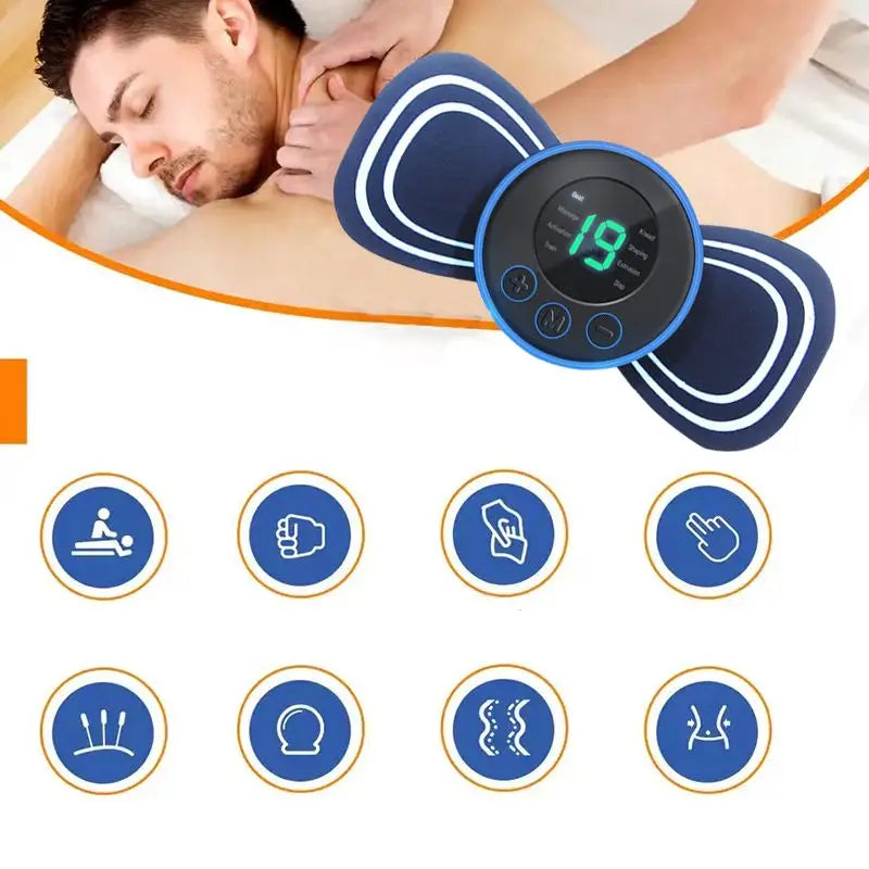 Discreet Relief: Intelligent Mini Neck & Shoulder Massage Patch | Portable, USB Rechargeable with Multi-Level Intensity Adjustment