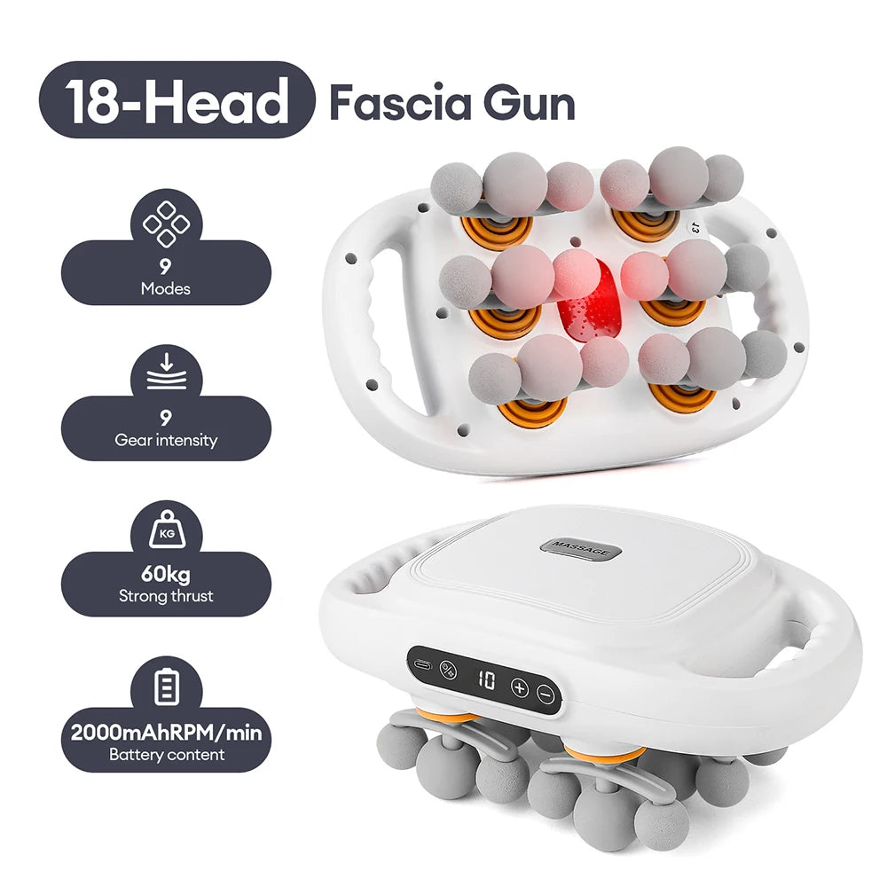 Professional 42-Head High-Frequency Percussion Massage Gun | Deep Tissue Vibration for Full Body & Muscle Relaxation | Pain Relief (Back, Neck, Shoulder)
