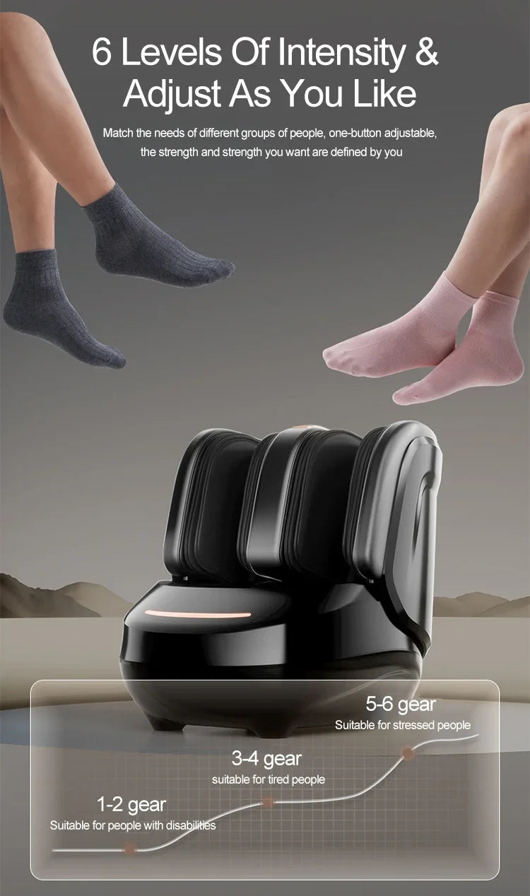 Premium Spa-Quality Electric Foot & Leg Massager with Air Compression, Heat & Vibration | Deep Kneading & Full Wrap Relief